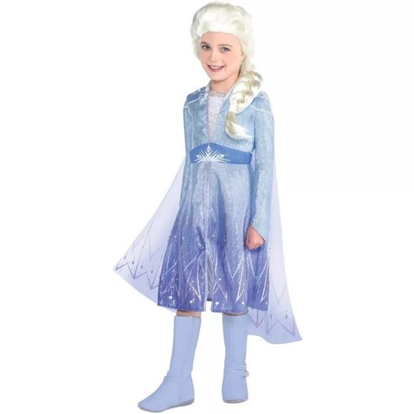 Frozen II Elsa Dress Cape Costume - Picture 1 of 9